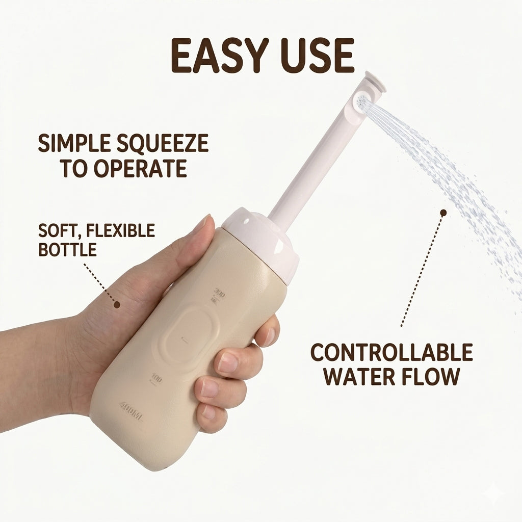 400ml Portable Bidet Sprayer for Women or Men, Large Bidet Peri Bottle Leak-Proof, Handheld Travel Bidet for Personal Hygiene, Home, Office, Outdoor & Postpartum Care