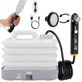 WOWER Electric Handheld Bidet with 10L Water Bucket, 2-in-1 Camping Shower with Rechargeable 1600mAh Battery, 2 Spray Modes, Universal Bottle Adapter