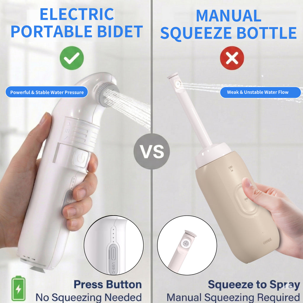 Electric Travel Bidet 4 Sprayer Modes Portable Handheld Bidet Built-in Rechargeable 1600mAh Battery JP94-PB-239B