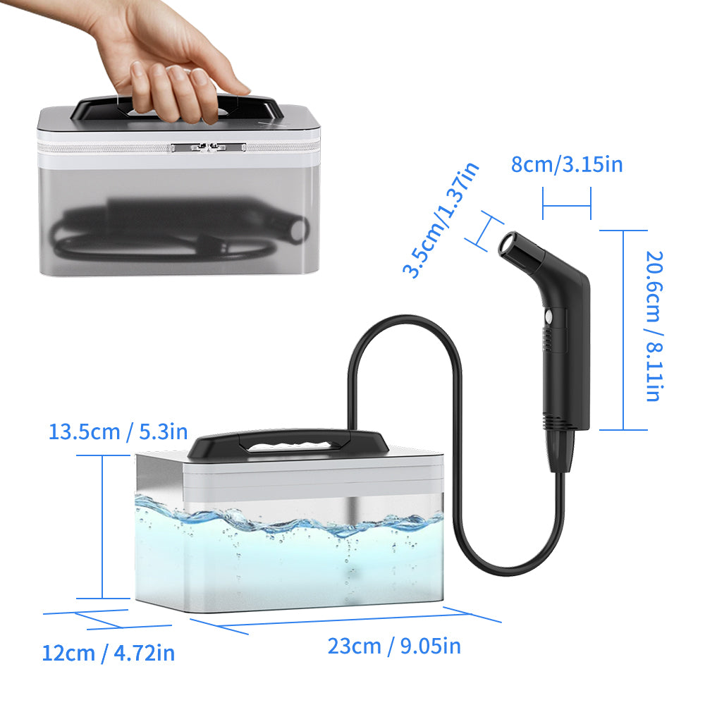 Portable Bidet with 2.3L Water Bucket Powered By 800mAh Rechargeable Battery
