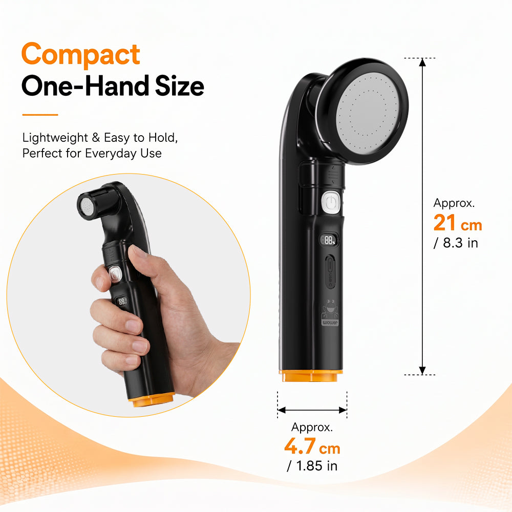 WOWER Electric Portable Bidet with Camping Shower Nozzle, 2 Water Pressure Modes, 1600mAh Rechargeable Battery, Universal Bottle Adapter