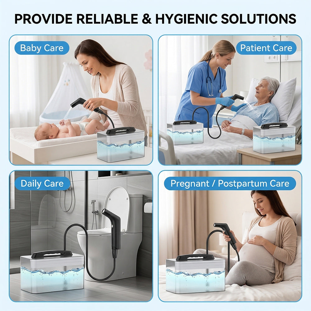 Portable Bidet with 2.3L Water Bucket Powered By 800mAh Rechargeable Battery