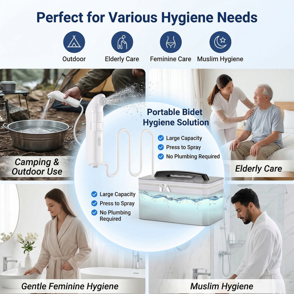 Electric Travel Bidet 4 Sprayer Modes Portable Handheld Bidet Built-in Rechargeable 1600mAh Battery JP94-PB-239B