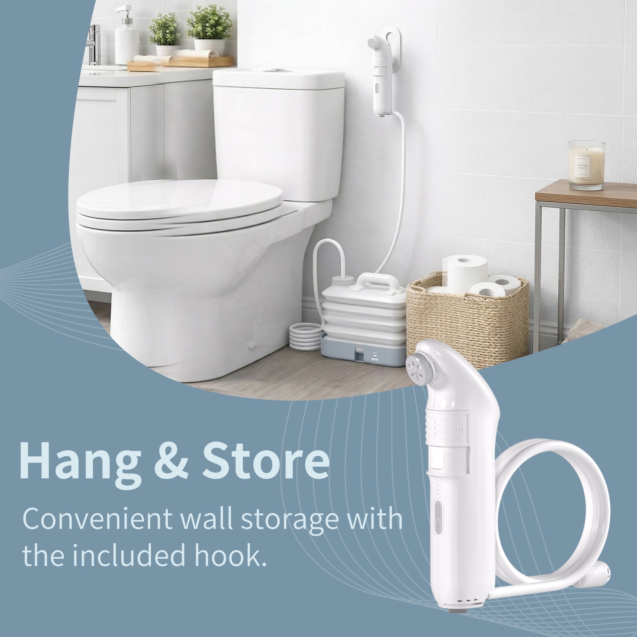 Portable Electric Bidet Included 10L Water Bucket 4 Sprayer Modes Personal Shattaf Built-in 1600mAh Rechargeable Battery JP