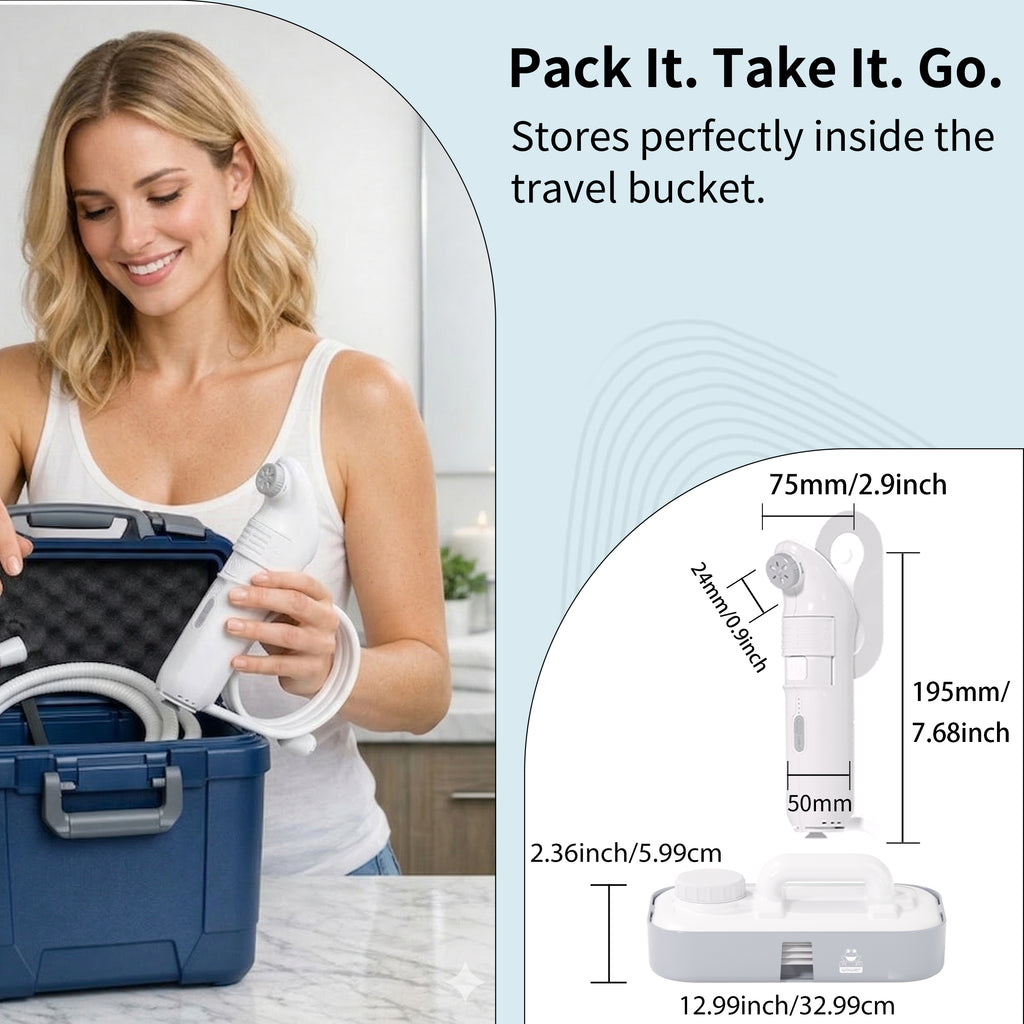 Portable Electric Bidet Included 10L Water Bucket 4 Sprayer Modes Personal Shattaf Built-in 1600mAh Rechargeable Battery JP