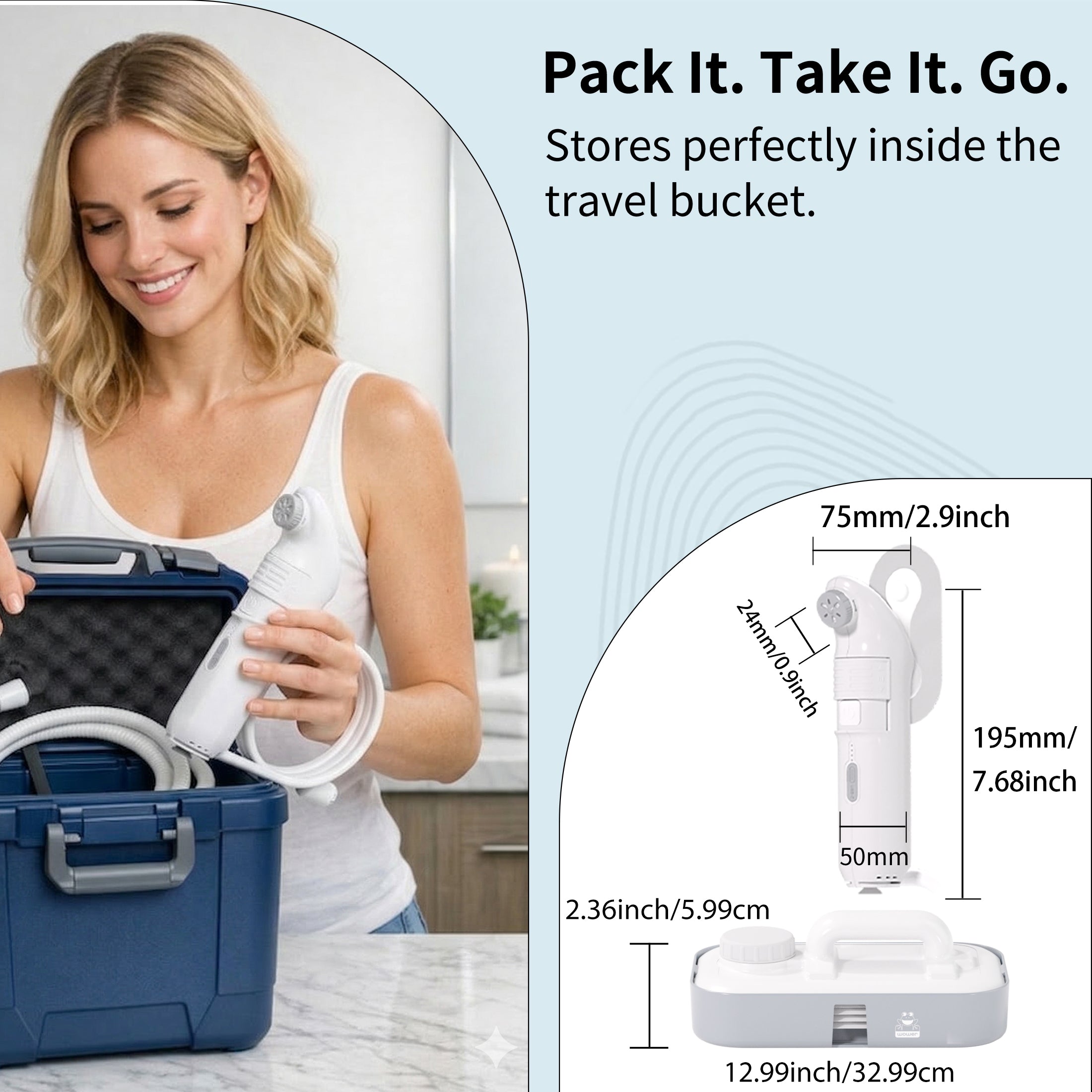 Portable Electric Bidet Included 10L Water Bucket 4 Sprayer Modes Personal Shattaf Built-in 1600mAh Rechargeable Battery JP