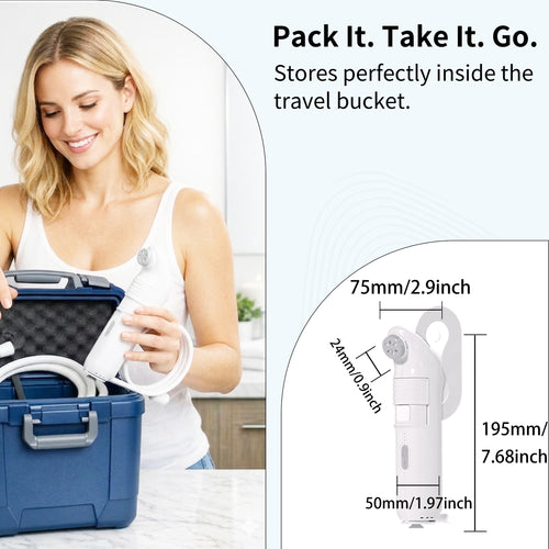 Electric Travel Bidet 4 Sprayer Modes Portable Handheld Bidet Built-in Rechargeable 1600mAh Battery JP94-PB-239B